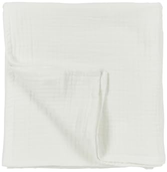 Meyco Home Uni Decke, pre-Washed Musselin (aus 100% vorgewaschener, hydrophiler Baumwolle, absorbiert Feuchtigkeit, atmungsaktives und weiches Material, Größe: 140 x 200 cm), Offwhite