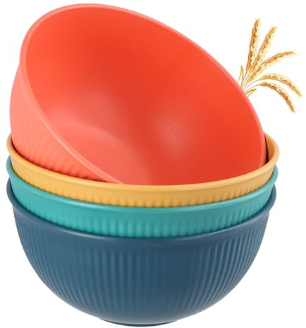 Nivofu,Plastikschüssel Set 4,Unzerbrechliche Salatschüssel, Leichtes Schüsseln für Kinder und Erwachesenewiederverwendbare Kunststoffschalen für Frühstück, Salat, Suppe, Ramen, Obst, Snack