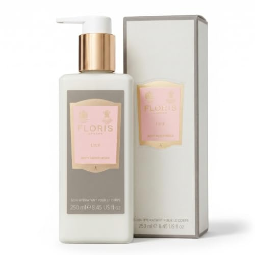 Floris London Lily Body Moisturiser (250ml), Luxury Floral Fragrance | Deeply Nourishing & Easily Absorbed, Enriched with Vitamin E Jojoba Oil & Almond Oil, Designed to Leave Skin Smooth & Soft