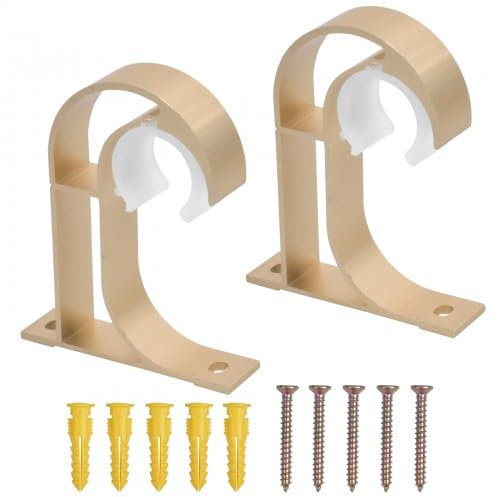 Soporte Cortina Techo Barra Cortina Techo Soporte Barra Cortina Soporte Para Barra Cortina Soporte Barra Armario Aluminio Con Tornillos Soporte Cortinas Pared (Oro)