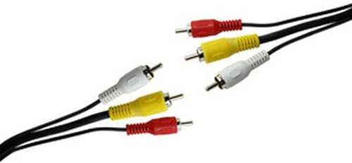 WatioWave Conector audio/video 3 RCA macho/3 RCA macho, ideal para transmisión de audio y video en equipos multimedia.