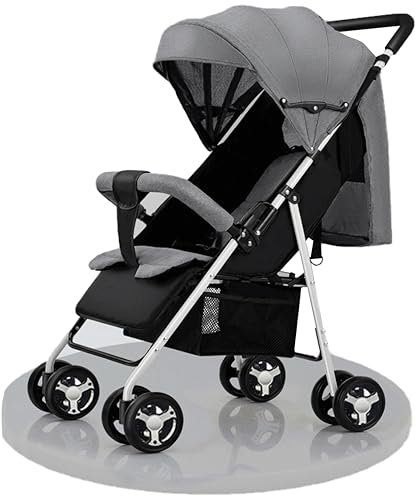 Prokoke Ultraleichter Buggy mit nur 4,3 kg, Kinderwagen für Babys bis 40 kg, Reisebuggy mit Verstellbarer Liegeposition, Kompakter, Tragbarer, Zusammenklappbarer Kinderbuggy mit Zubehör (B013 Grey)