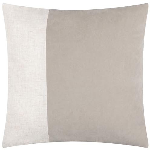 Yard Morden Soft-Washed Velvet Polyester Filled Cushion - Stone - 50x50cm