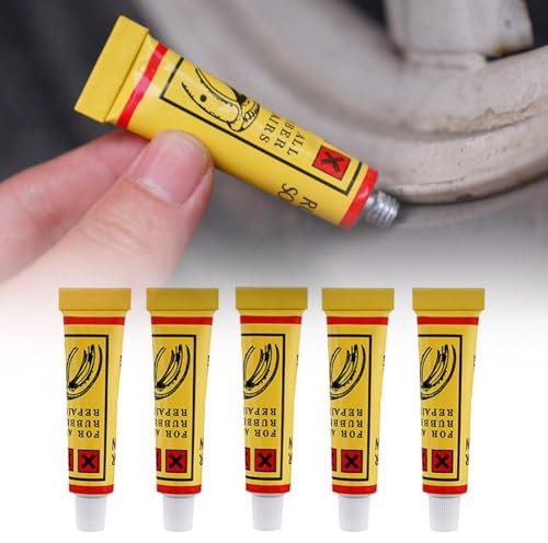 5PCS Tire Plug Glue,Bicycle Tire Repair Glue,Rubber Cement Tire Repair,Tire Patch Glue,Strong Adhesive Tire Inner Tube Patches Glue Rubber Puncture Repair Tools for Bicycle Motorcycle Tire