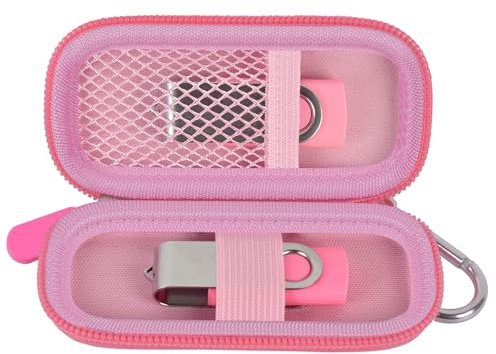Étui de rangement pour clé USB compatible avec SanDisk/Samsung/pour clé flash PNY, clé mémoire, Thumb Drive, étui de stockage de données, 16/32/128 Go, support d'accessoires électroniques (rose)