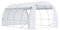 Outsunny Serre de Jardin 12 m² dim. 4L x 3l x 2H m avec Porte + parois latérales zippées enroulables, 8 fenêtres, Acier PE Haute densité 140 g/m² Anti-UV Blanc