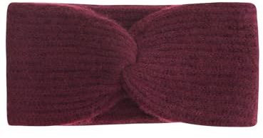 Zwillingsherz Rippen Stirnband aus 100% Kaschmir - Hochwertiges Grobstrick Kopfband Uni Design für Damen Frauen - Wolle - Ohrenschutz Haarband - Sport Freizeit warm weich - Frühjahr Herbst Winter