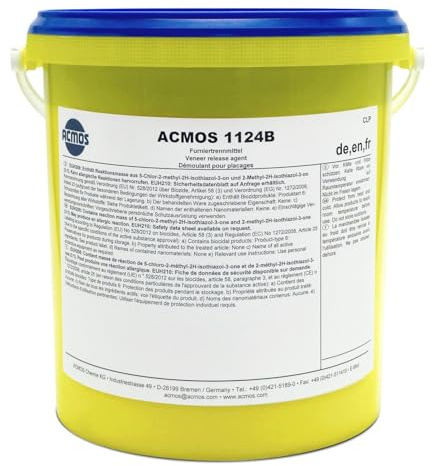 ACMOS 1124B Trennmittel 5 kg Eimer – silikonfrei für Furnier- & Heißpressen, schützt Pressbleche, verhindert Anhaften von Leimresten, neutral zu Beizen & Lacken, für UF/MF-Leime, Profi-Qualität