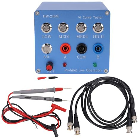 TIKATARER VI-Kurventester Zweikanaliges ASA-Prüfgerät für Digitale Analoge Mischkreise, 4 Testfrequenzen Einstellbarer Transistortester mit Kontrollleuchte HW 210M LED-Tester