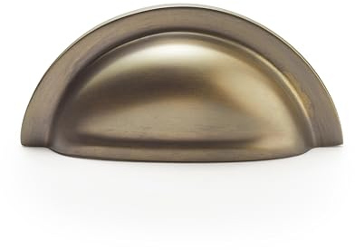 Handle & Home 76mm Antique Brass Cup Handle – Classic Kitchen Drawer & Cupboard Pull
