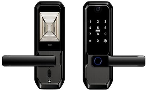 Swokely Smart Video Door Lock Fingerprint Keyless Entry WiFi App Control 3.5 Inch Screen HD Camera Touchscreen Keypad for Home Office Apartment (Black)