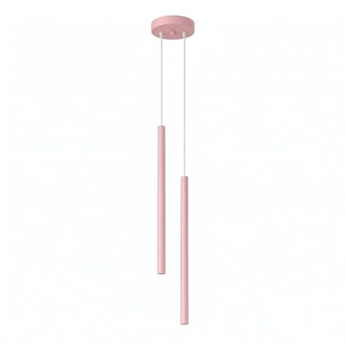 SOLLUX lighting Pendelleuchte innen LED G9 2-Flammig rosa, Pastelo | Hängelampe für Esstisch, Kücheninsel und Wohnbereich, schlanke Stahlform, ein bis drei G9 Lichtpunkte über dem Raum