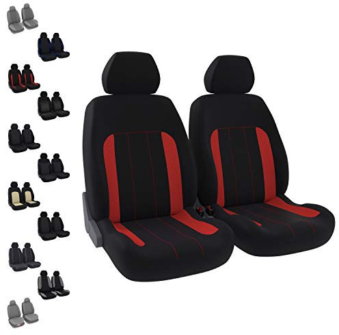 DBS - Bilsätesöverdrag | Skyddsöverdrag – bil/bil – framsäten – röd – universell – halkfri – tvättbar