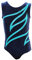 Turnanzug Plamak Basic Nicki Samt & Glitzerlycra Mädchen Gymnastikanzug Kurzarm Kinder Turnbody kurzärmlich in Dunkelblau & Türkis Farbe Dunkelblau/Türkis, Größe 152