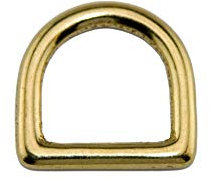 LENNIE 10x Halbring, D-Ring, Messing, goldfarben, Größe: 16 mm (5/8)