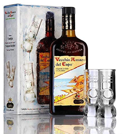 CAFFO Vecchio Amaro del Capo 1,0 Liter in GP mit 2 Gläsern