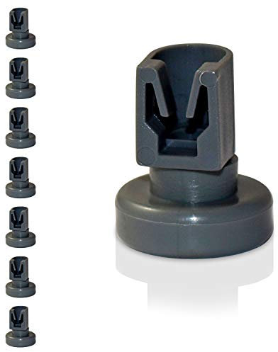 Universal Korbrollen für Spülmaschinen | 8 Stück Oberkorbrollen | geeignet für viele Spülmaschinen | 24 Monate Geld-Zurück Garantie! (Oberkorbrollen)