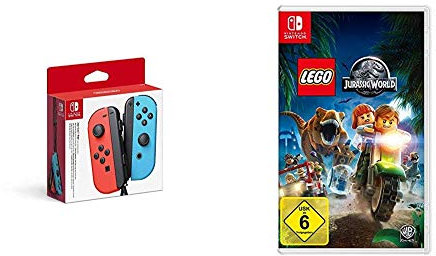 Nintendo Joy-Con 2er-Set Neon-Rot/Neon-Blau & LEGO Jurassic World - [Nintendo Switch]