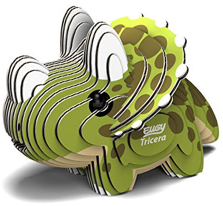 EUGY 650006 Triceratops, 3D Tier-Puzzle für Kinder und Erwachsene zum Zusammenbauen, DIY Tierfigur, Bastelset ab 6 Jahren