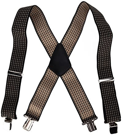 X Rücken Hosenträger Verstellbarer Hosenträger mit Heavy Duty Clips für Männer Anzüge Hosen Hosen Partys Festival 5cm Breite