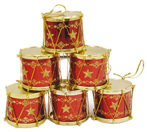 TOSSPER 6 Teile/Set Weihnachten Mini Trommel Hängende Anhänger Weihnachten Drum Ornamente Weihnachtsbaum Glitter Drum Dekoration Für Hotel Dorm Bar Startseite