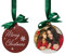 Personalisierte Weihnachtskugel Foto - Christbaumkugel Holzanhänger Weihnachten personalisiert - Christbaumschmuck Holz weiß rot - Baumschmuck Deko Weihnachten