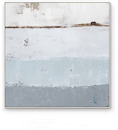 Acrylbilder, Morandi Blue Texture Gradient Minimalist Modern Abstract Frameless Artwork Hand Painted Oil Paintings On Canvas Wall Art for Living Room Bedroom Office Home Decor,70X70Cm(28X28Inc