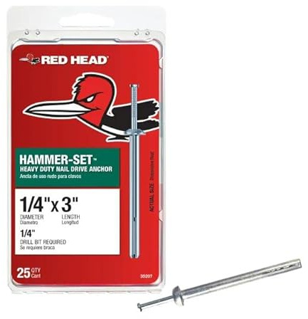 Red Head 1/4 in. x 3 in. Hammer-Set Anchor 25CT