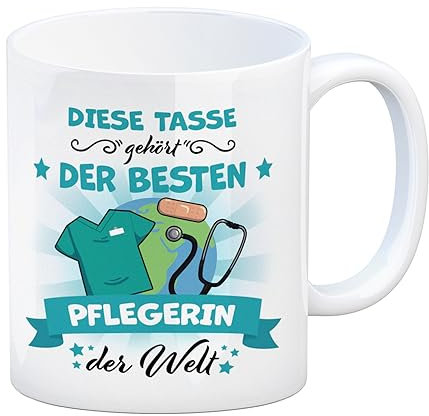 Beste Pflegerin der Welt Kaffeebecher diese Tasse als tolle Geschenkidee für Kolleginnen oder Freundinnen die ihren Beruf über alles lieben
