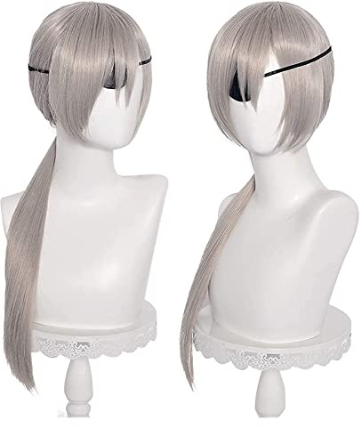 WELLHY Silver Cosplay Wig for Chainsaw Man Straight Women Anime Cosplay Wig Coser Wig