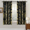 MIULEE Velvet Curtains with Gold Foil Leaves Pattern, 2 Black Velvet Curtains with Eyelets, Each 55 x 57 Inch, Room Darkening Drapes for Classical Living Room Bedroom