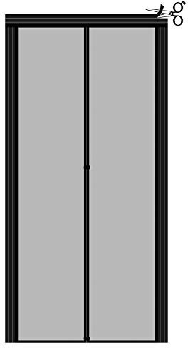 Yotache Adjustable Fly Screen Door Width 74cm-88cm Height 201cm - 208cm, Reinforced Polyester Mesh with Full Frame Hook&Loop Strip Black