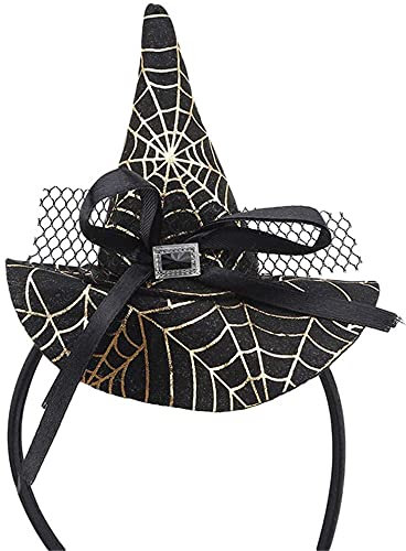 Serre-tête d'Halloween - Accessoires pour cheveux - Citrouille, sorcière, toile d'araignée - Accessoire de fête - Serre-tête pour costume et cosplay, Medium, Autres pierres précieuses
