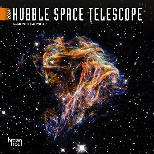 Hubble Space Telescope | 2024 7 x 14 Inch Monthly Mini Wall Calendar | BrownTrout | Science Astronomy Technology