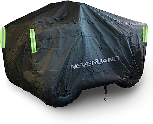 NEVERLAND ATV Abdeckplane Quad Abdeckplane Quad Abdeckung Fahrzeug Schutz Cover 300D Oxford Stoff mit Reflektierende Streifen und Gummibänder Winterfest Staub Regen UV-Schutz 256 x 110 x 120 cm