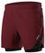 QUINTRA 2-in-1-Trainings-Laufshorts für Herren, 7-Leichtathletik-Fitness-Shorts mit Kompressionsfutter Fahrradhose Winter Wasserdicht Damen (Wine, S)