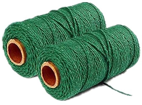 2 Pack Twine String Garden String, 100 M x 2 MM Gardening Twine, Craft String for Packaging Rope Gift Rope DIY Handicraft Decoration Binding, Total 200m (Green)
