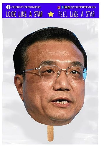 Masque de Li Keqiang Masque Politicien Masque Chine Parti communiste chinois sur un bâton