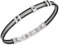Breil, Collezione Loop, Bracciale Uomo in Acciaio Specchiato Bicolor, con Sottili Cavetti ed Elemento Centrale Personalizzabile con Incisione, Pratica Chiusura Regolabile 17.5-20.3 cm, Silver-Nero