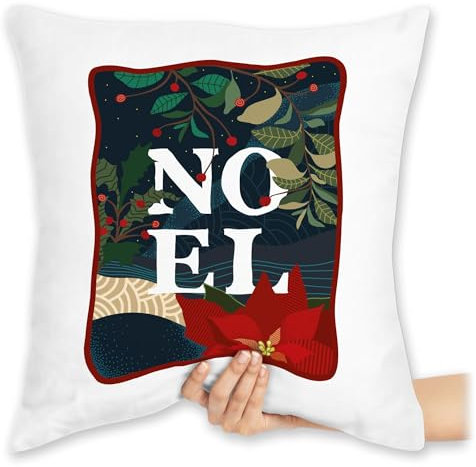 Shirtracer Kissen 40x40 Zierkissen - Weihnachtskissen Christmas Geschenke - Noel - 40 x 40 cm - Weiß - mit weihnachtsmotiv weihnacht Weihnachten Weihnachts Xmas weihnachtsmotiven weihnachtsmotive