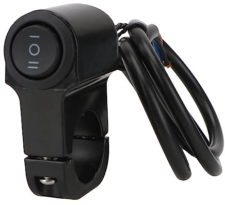 NOPNOG Interruptor de faro para manillar de moto, tres posiciones, para ATV, motocicleta, aleación de aluminio, DC 12 V
