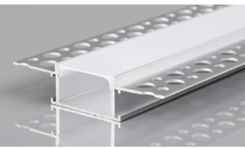 2m LED Alu Profil Unterputz Rigips Trockenbau Schiene Kanalprofil mit Milchglas Abdeckung Kanal System für LED-Streifen Profil P