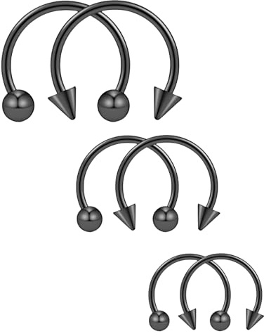 Decentraland 18G Durchmesser 6+3 mm Edelstahl Nase Septum Ohrring Knorpel Lippe Smiley Piercing Schmuck Hufeisen Hoop Ring Piercing Kugeln & Spikes Kit Schmuck