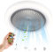 Ventilateurs de plafond avec lumières et télécommande, ventilateur de plafond LED avec lumières | Plafonnier 30W avec ventilateur et télécommande, éclairage LED intelligent à intensité variable