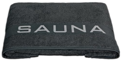 Delindo Lifestyle Serviette de sauna Colares en tissu éponge XXL pour homme et femme - En coton - Noir - 80 x 200 cm
