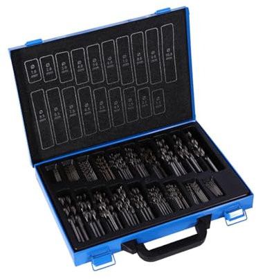 Jeu de Forets HSS de Précision 1-10mm, 170 Pièces, Acier Rapide avec étui pour Percer L'aluminium, le Fer, le Bois et les Plastiques