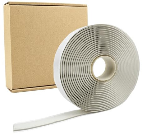 Gad2go Butyl Seal Tape White Butyl Sealant Tape 5M /16.4Ft Waterproof Butyl Rubber Tape for RV Repair Window Door Windshield Boat Sealing (Wide:20mm,Thick:3mm)