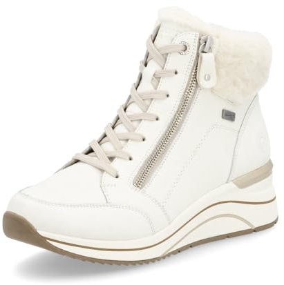 Remonte Damen High-Top Sneaker D0T77, Frauen Halbschuhe,lose Einlage,wasserabweisend,remonteTEX,mid Cut,straßenschuhe,Strassenschuhe,Weiss (80),39 EU