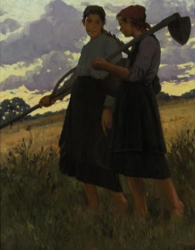 EQVRDCUW Berühmtes Gemälde Leinwand Kunstdrucke Poster Wandbilder auf Leinwand das Ende des Tages Istvan Mero Moderne Kunst Wandbild für Wohnkultur 60x90cm