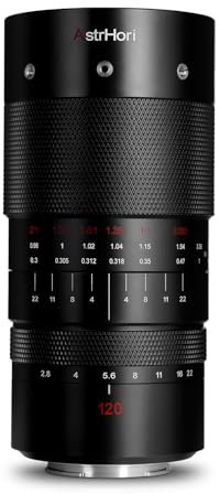 AstrHori 120 mm F2.8 2X Makro-Objektiv, Vollbild, große Blende, manuell, mittelgroß, Teleobjektiv, kompatibel mit spiegellosen Kameras von Sony E Mount